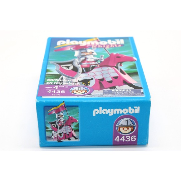 Playmobil Barbarian Knight on Horse 4436 Vintage 2004 SEALED Flag Sword Shield - Picture 5 of 5